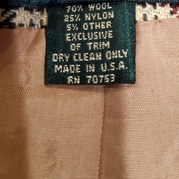 Vintage Bushwacker USA Wool Plaid Button Up V-Neck Vest, Tan/Brown/Red Wm 8, EUC - Picture 6 of 14